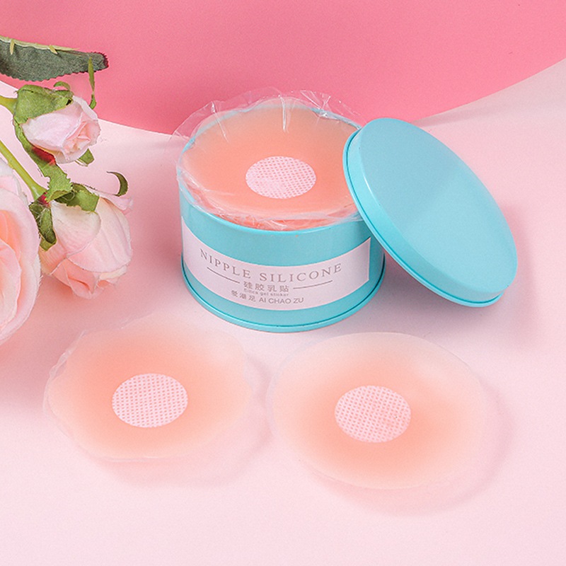 Miếng dán ngực keo silicon chống lộ đầu ti keo siêu dính tái sử dụng nhiều lần hộp 5 cặp LANIXA
