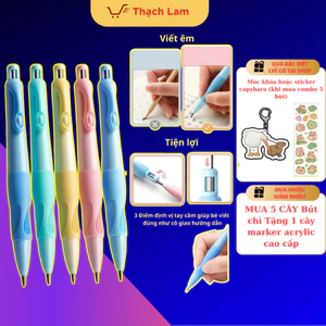 Bút Chì Cá Heo Tập Viết Bấm 2B Ngòi 2.0mm Đồng Hành Cùng Bé giúp bé cầm bút đúng tư thế, viết lâu khô