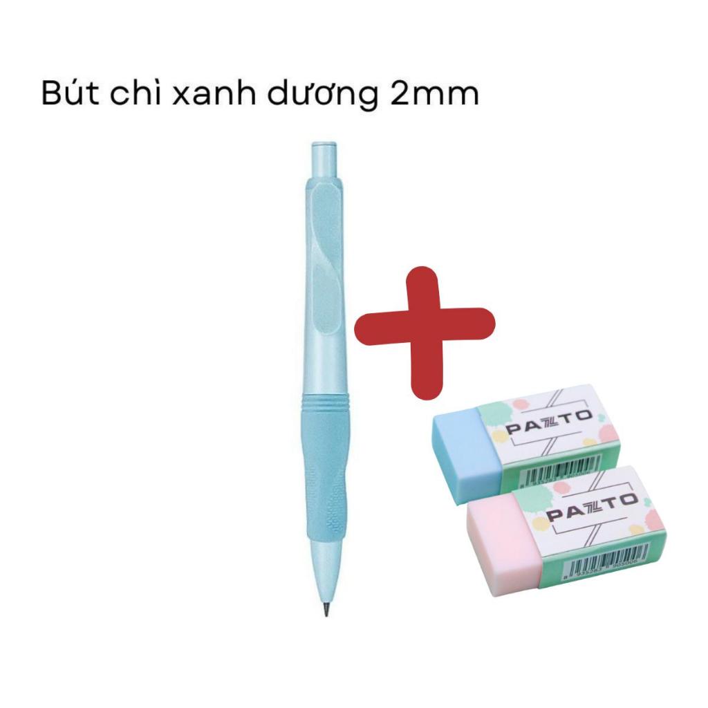 [Mua bút tặng gôm] Bút Chì Cá Heo Tập Viết Bấm 2B Ngòi 2.0mm Đồng Hành Cùng Bé giúp bé cầm bút đúng tư thế, viết lâu khô