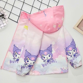 Áo khoác gió cho bé gái kuromi hot hit, áo gió cho bé gái size 10-30kg
