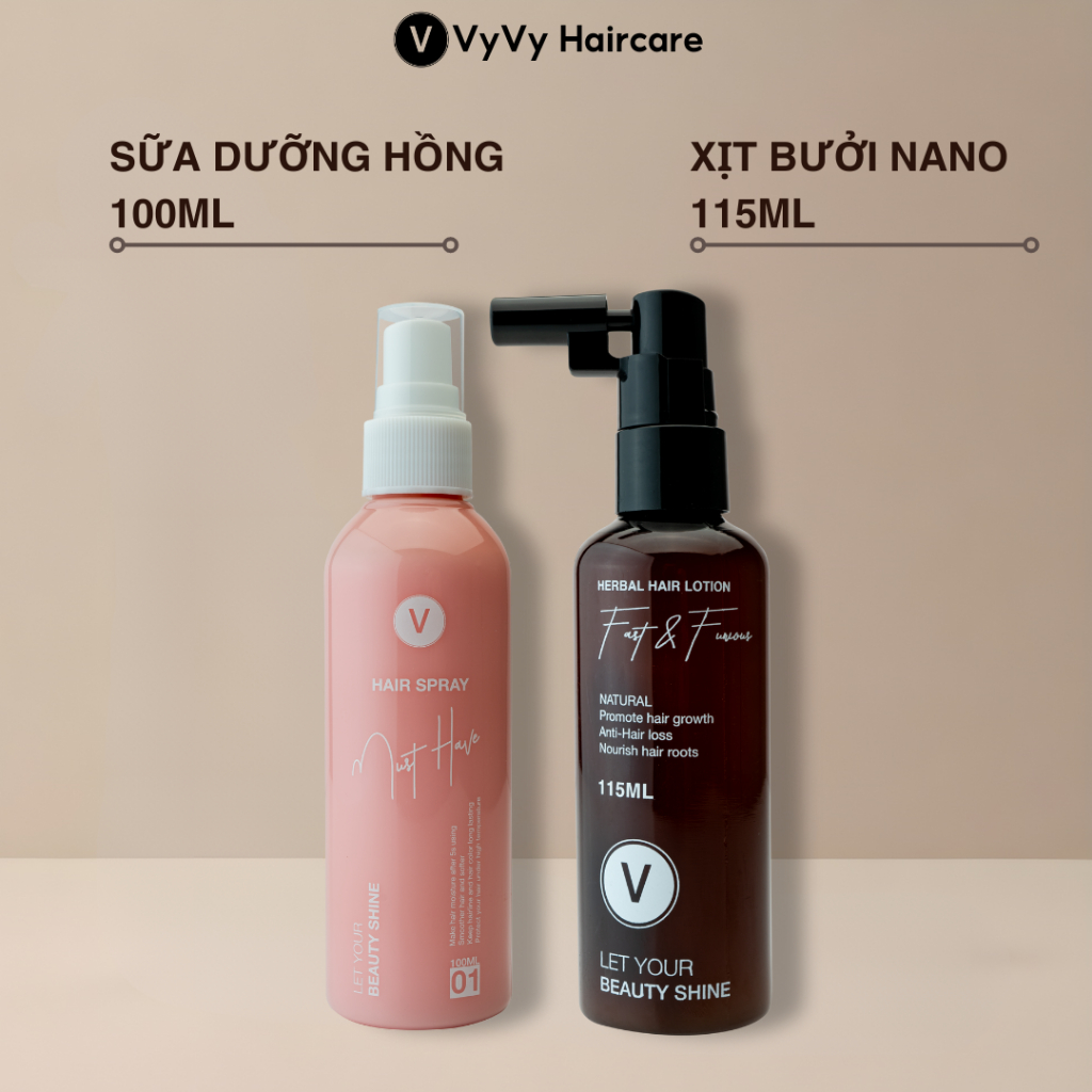 Ảnh Combo xịt bưởi sữa dưỡng tóc tiện lợi vyvy haircare V 215ml 1