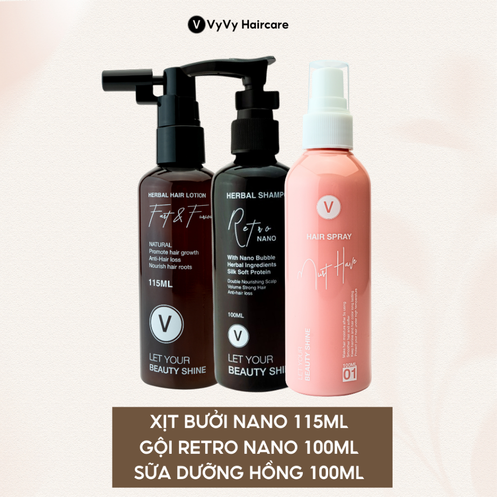 Ảnh Combo xịt bưởi sữa dưỡng tóc tiện lợi vyvy haircare V 215ml 3