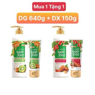 [ Mua 1 Tặng 1 Giá Rẻ] Dầu gội LASHE SUPERFOOD Phục Hồi Hư Tổn - Ngăn Ngừa Gãy Rụng Tóc 640G Tặng Dầu xả 150G Cùng Loại