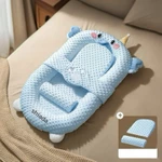 Gối chống trào ngược cho bé 1 mặt nhung cao cấp 1 mặt luới tổ ong thoáng khí đệm ngủ di động cho bé thông hơi — ảnh 3