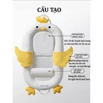 Gối chống trào ngược cho bé 1 mặt nhung cao cấp 1 mặt luới tổ ong thoáng khí đệm ngủ di động cho bé thông hơi — ảnh 7