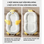 Gối chống trào ngược cho bé 1 mặt nhung cao cấp 1 mặt luới tổ ong thoáng khí đệm ngủ di động cho bé thông hơi — ảnh 8