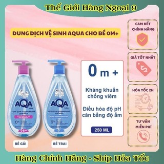 Dung dịch vệ sinh cho bé từ 0m+ đến 8 tuổi AQA baby kháng khuẩn chống viêm 250ml của Nga