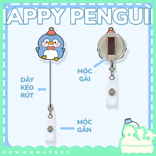 [Sẵn VN] Lõi Tơrua Kéo Rút 60cm Sử Dụng Móc Vào Bao Đựng Thẻ Hoặc Móc Khoá Phong Cách Nhân Vật Hoạt Hình Cute Penguin