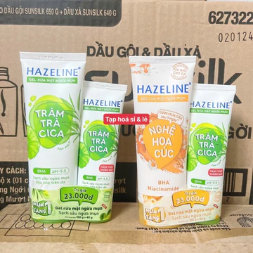 gel rửa mặt / sữa rửa mặt hazeline 100g tặng gel rửa mặt tràm trà 40g