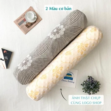 Gối ôm dài cao su non cho người lớn 35cmx105cm gối ôm gác chân, gối ôm cho bà bầu, gối ôm massage vải cotton có khóa kéo