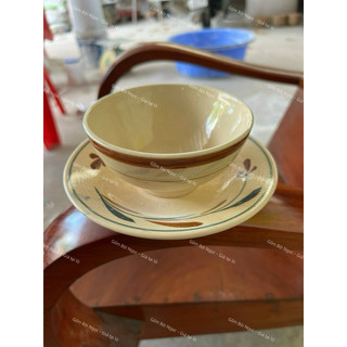 Chén Ăn Cơm Bắt Chỉ Nâu/Lá Già 12cm - Hàng Đặt Làm Riêng - Lòng Đẹp Ko Chấm Chân - Gốm Xưa Lái Thiêu Cho Người Hoài Niệm