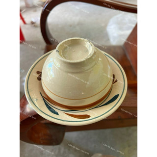 Chén Ăn Cơm Bắt Chỉ Nâu/Lá Già 12cm - Hàng Đặt Làm Riêng - Lòng Đẹp Ko Chấm Chân - Gốm Xưa Lái Thiêu Cho Người Hoài Niệm