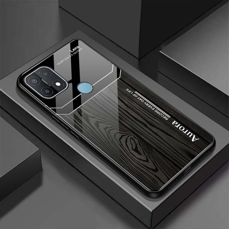 Ốp Lưng OPPO A15, A15S Mặt Lưng Kính Cường Lực Sáng Bóng