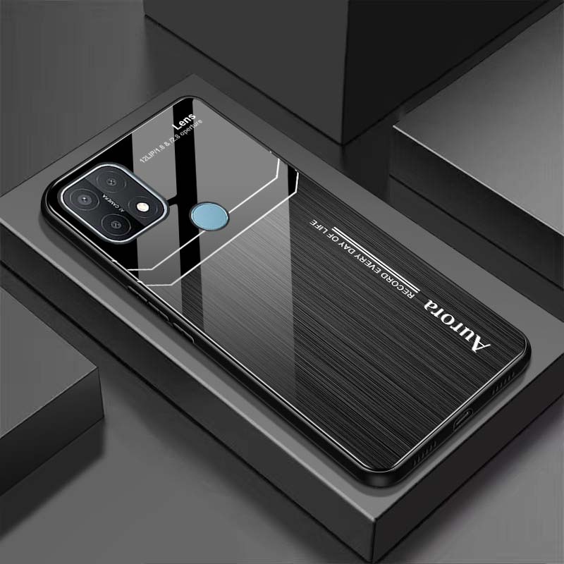 Ốp Lưng OPPO A15, A15S Mặt Lưng Kính Cường Lực Sáng Bóng