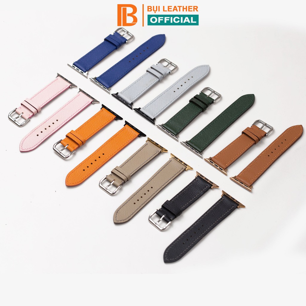 Dây da epsom cho applewatch-khâu tay thủ công D121-size 38mm, 40mm, 41mm, 42mm, 44mm,45mm, 49mm - Bụi Leather | BigBuy360 - bigbuy360.vn