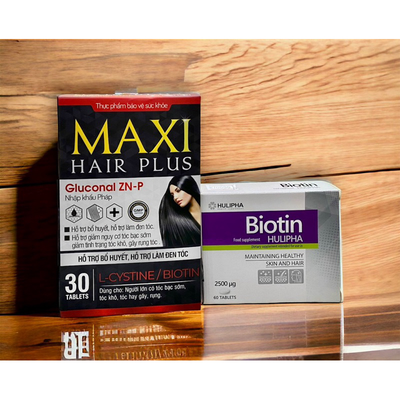 Viên Uống MAXI HAIR PLUS Hỗ Trợ Bổ Huyết, Làm Đen Tóc, Giảm Rụng Tóc, Kích Thích Mọc Tóc - Lọ 30 Viên