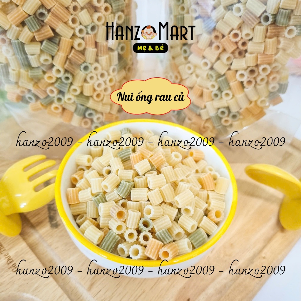 Nui hữu cơ cho bé ăn dặm sao rau củ / Nui ống rau củ hữu cơ 200gr - hanzomart
