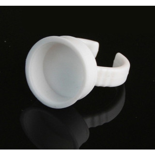 -Chum nhẫn không nắp bằng nhựa Cứng đeo trên ngón tay, dùng đựng mực xăm, keo nối mi nail, rất tiện lợi cho thợ spa