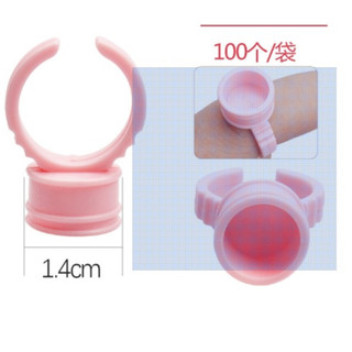 -Chum nhẫn không nắp bằng nhựa Cứng đeo trên ngón tay, dùng đựng mực xăm, keo nối mi nail, rất tiện lợi cho thợ spa
