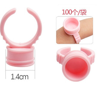 -Chum nhẫn không nắp bằng nhựa Cứng đeo trên ngón tay, dùng đựng mực xăm, keo nối mi nail, rất tiện lợi cho thợ spa