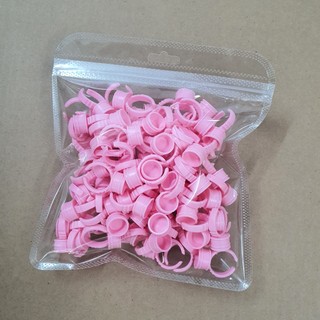 -Chum nhẫn có nắp và không có nắp bằng nhựa Cứng chuyên dụng cho phun xăm thẩm mỹ, đựng keo nối mi rất thuận tiện
