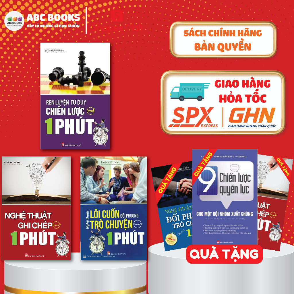 Sách Bộ 3 Cuốn Luyện não trong 1 Phút: Nghệ Thuật Ghi Chép, Rèn Luyện Tư Duy Chiến Lược và Lôi Cuốn Đối Phương