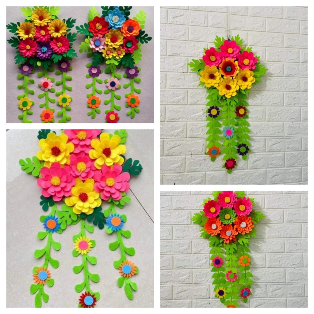 Lãng hoa nỉ trang trí lớp học, kích thước dài (55 - 60cm), chiều rộng ...