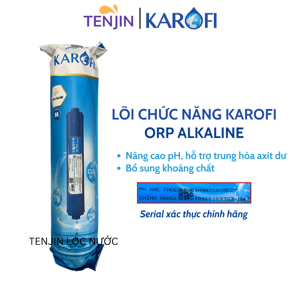 Lõi Lọc Nước ORP Alkaline Karofi Số 9 Chức Năng Nâng Cao pH Bổ Sung Khoáng Chất Giúp Cơ Thể Khỏe Hơn