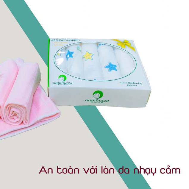 Khăn Tắm Cho Bé Sơ Sinh 92x92cm Anminaza Vải Sợi Tre Cao Cấp Gồm 3 Lớp Kháng Khuẩn-Khử Mùi-Thấm Hút Tốt