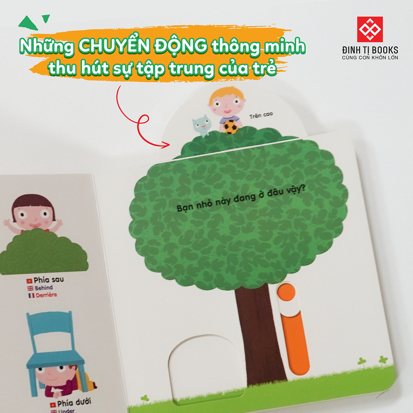 Ảnh Sách đa tương tác - Chuyển động thông minh đa ngữ Việt - Anh - Pháp - Dành cho trẻ từ 0 - 6 tuổi - Đinh Tị Books 4