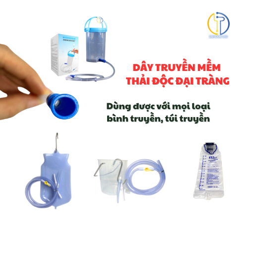 Combo 100 Dây truyền mềm thải độc cafe, thụt tháo đại tràng (nhập khẩu) dài 30cm