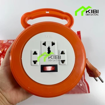 Ổ cắm kéo dài quay tay, ổ cắm điện đa năng chống quá tải dây dài 5m và 10m