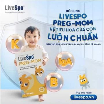 Men lợi khuẩn Livespo Pregmom hết táo bón chẳng còn biếng ăn - ăn ngon tự nhiên - 3 tỷ bảo tử lợi khuẩn - Hộp 20 ống 5ml