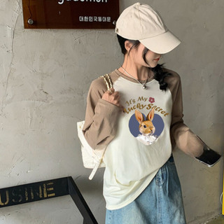 MÀU MỚI Áo dài tay phối màu in hình JULY fashion2023, Áo thun nữ tay dài phối màu chất Cotton xược form rộng dáng dài