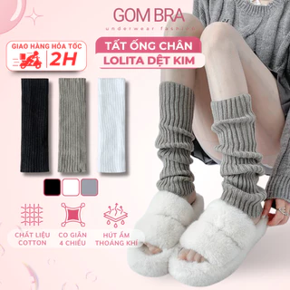 [Deal Trên LIVE] Tất ống chân dệt kim Gom Bra phong cách y2k, vớ len lolita ống loe mềm mịn, ấm chân - AJ-2501