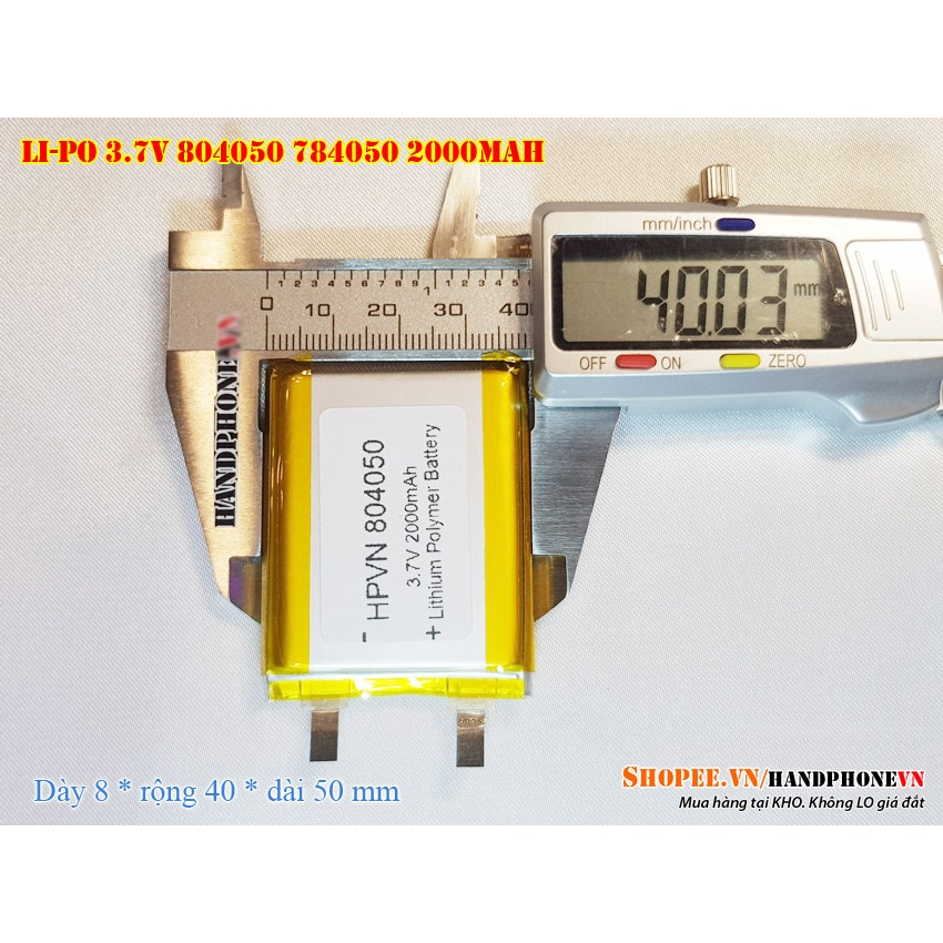 Pin Li-Po 3.7V 2000mAh 804050 784050 (Li-Polymer) cho loa Bluetooth ...