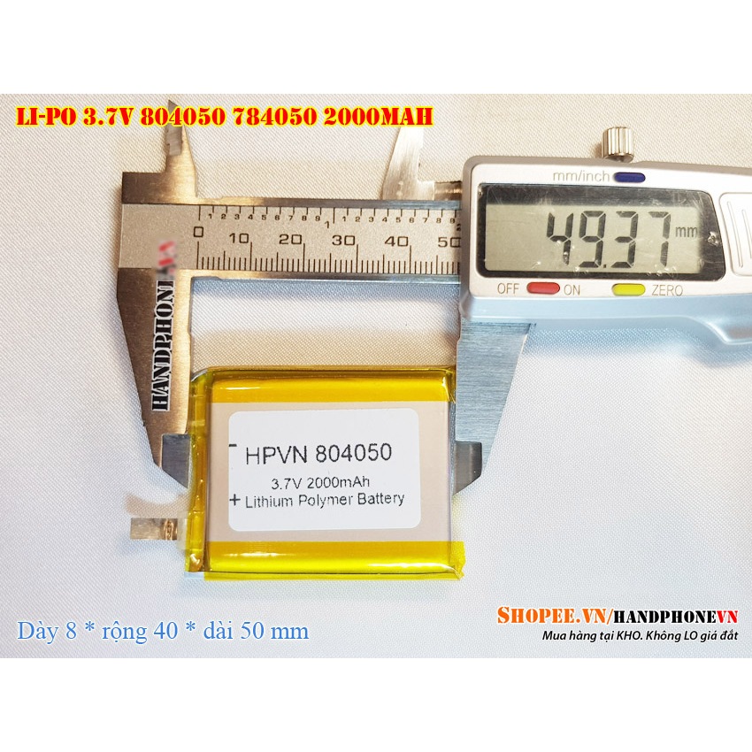 Pin Li-Po 3.7V 2000mAh 804050 784050 (Li-Polymer) cho loa Bluetooth ...