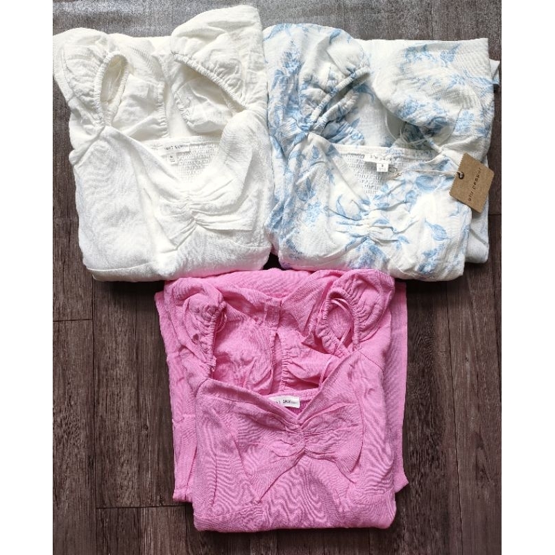 (Sale) Đầm maxi trơn, hoa Blu*Pepper* xẻ tà - dư xịn