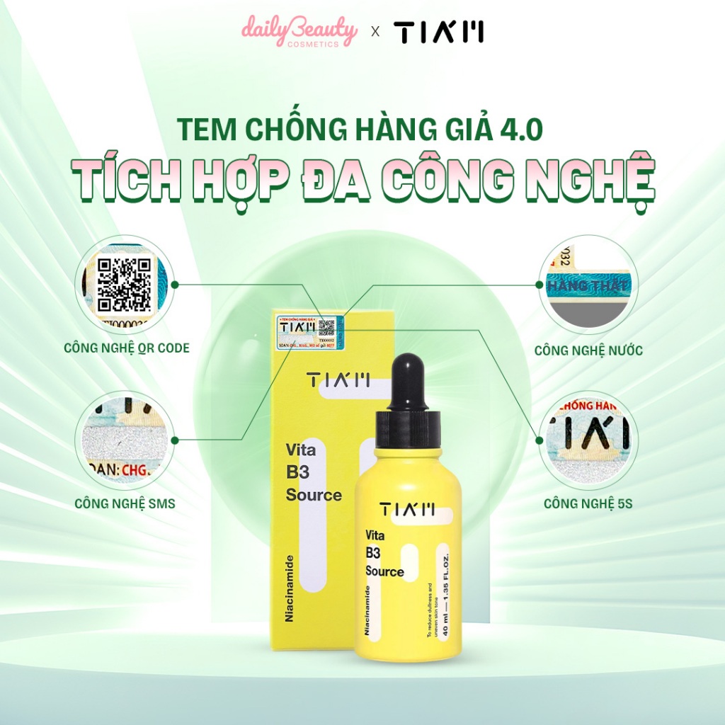 Ảnh Tinh Chất Serum Niacinamide 10% TIA'M Dưỡng Trắng, Mờ Thâm, Dưỡng Da Căng Bóng 40ml Daily Beauty 1