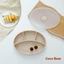 Khay Ăn Dặm Cocobear Chất Liệu Silicon Dày Dặn Kèm Nắp Đậy Trong Suốt , Khay Ăn Dặm Có Đế Hít Chống Trơn Trượt