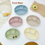 Khay Ăn Dặm Cocobear Chất Liệu Silicon Dày Dặn Kèm Nắp Đậy Trong Suốt , Khay Ăn Dặm Có Đế Hít Chống Trơn Trượt