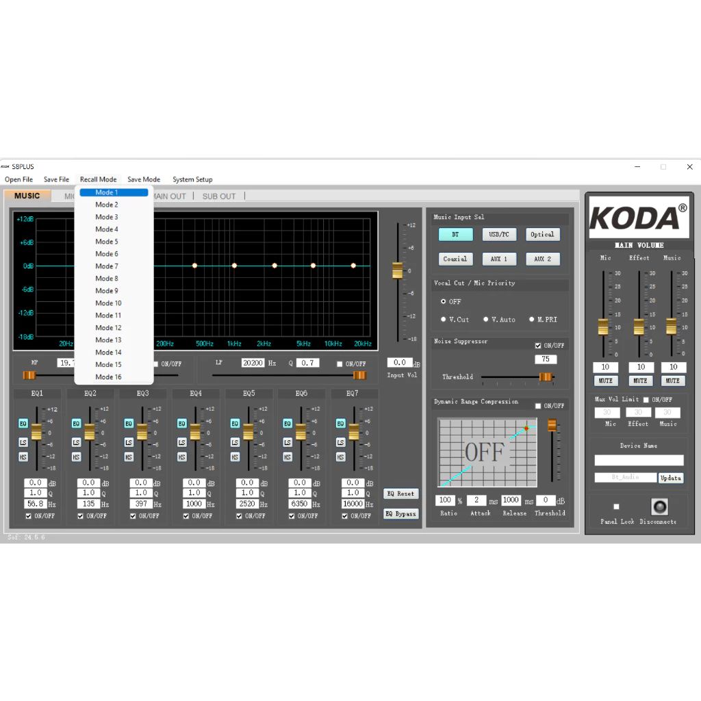 Vang Số Koda S8 PLUS 💥 HÀNG CAO CẤP 💥 Vang Số Hiệu Ứng Echo Reverb Mượt Mà, Có Bluetooth 6.0, 16 Mod