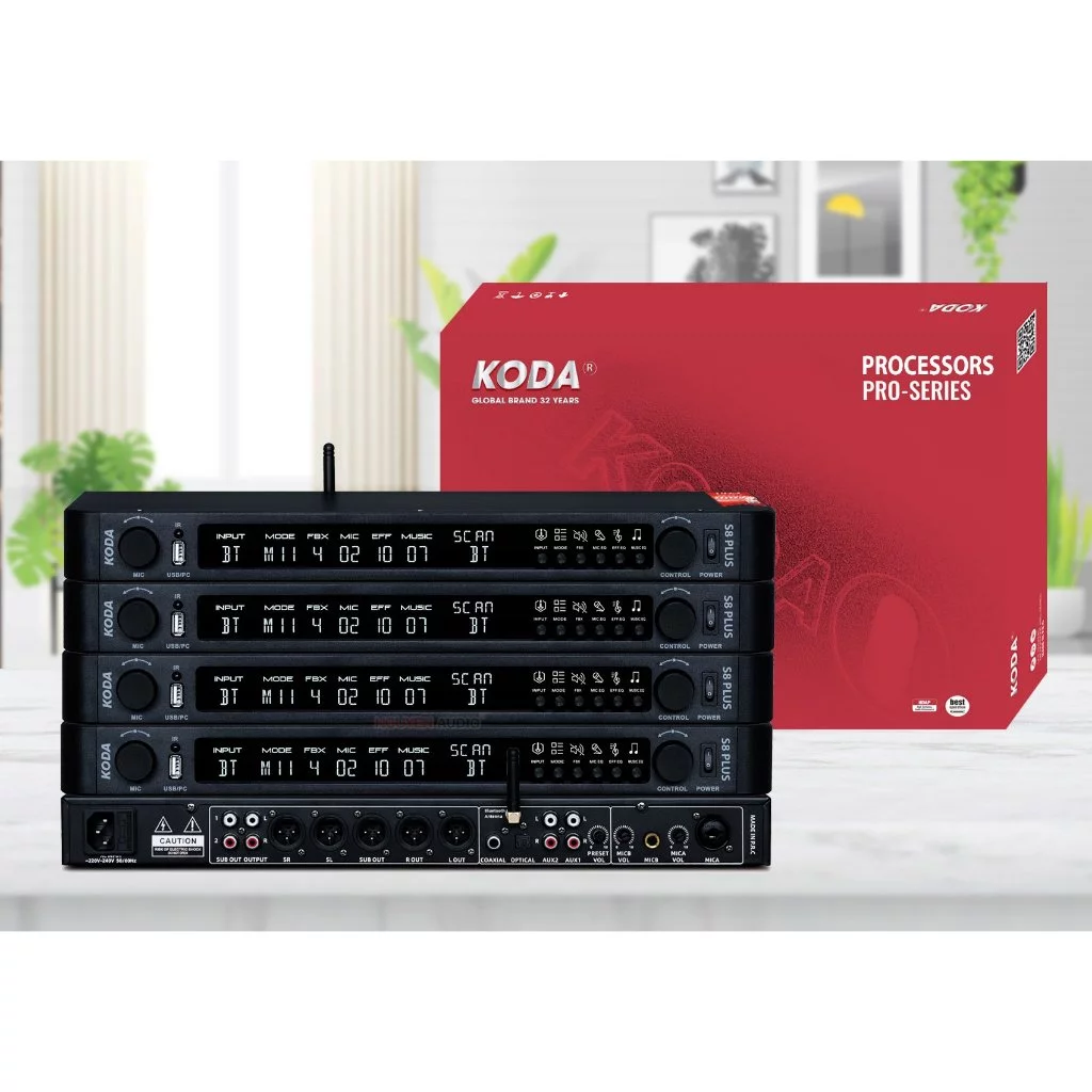 Vang Số Koda S8 PLUS 💥 HÀNG CAO CẤP 💥 Vang Số Hiệu Ứng Echo Reverb Mượt Mà, Có Bluetooth 6.0, 16 Mod