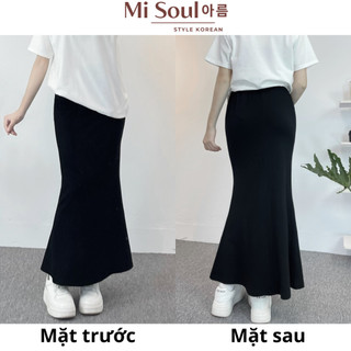 Chân Váy Đuôi Cá Dáng Dài Midi Cạp Chun Chất Cotton BigSize, Chân Váy Suông Dài Cạp Phẳng MiSoul 326 - 427