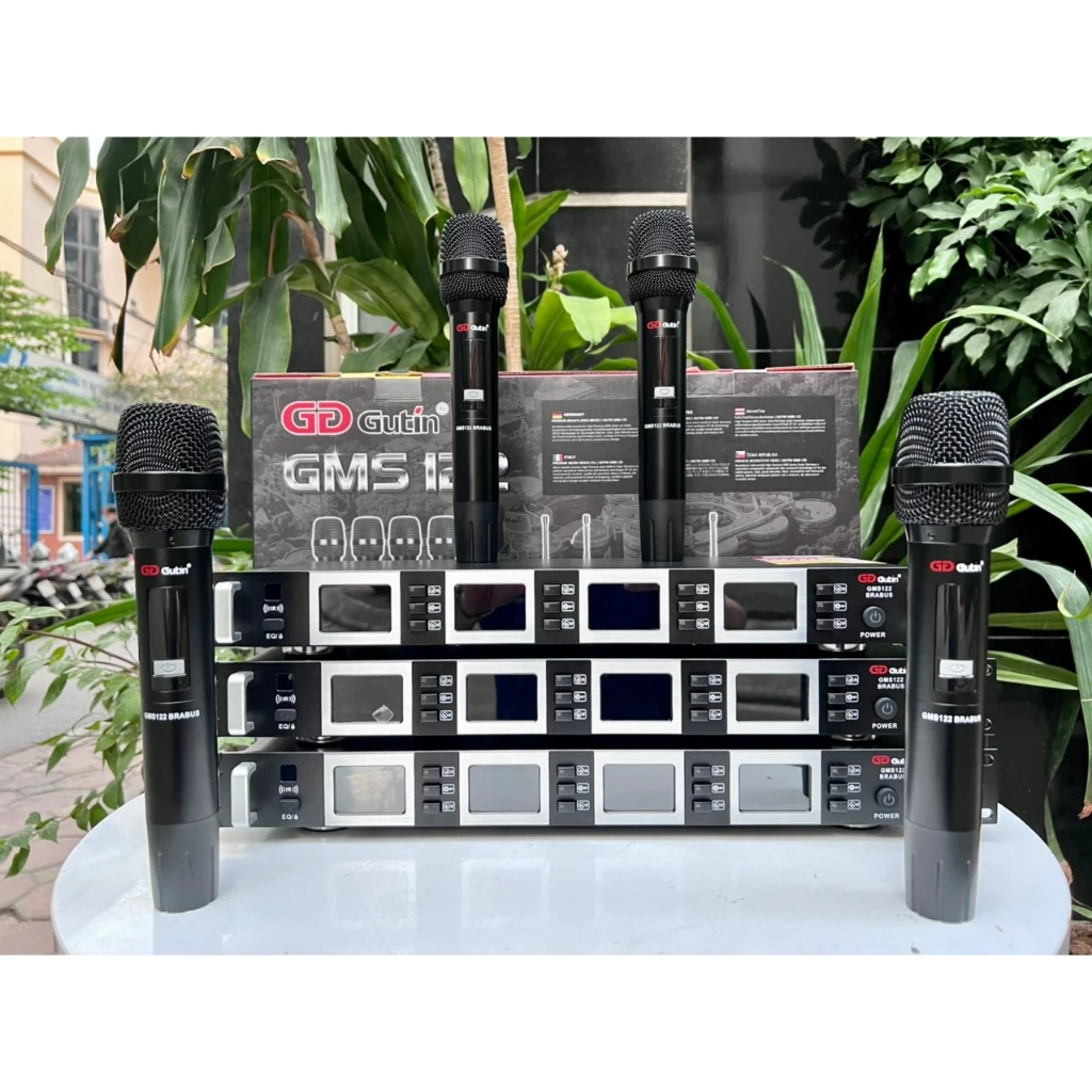 Micro không dây 4 micro GUTIN GMS122 💥HÀNG CAO CẤP💥 Micro Karaoke Đức Thiết Kế Hiện Đại, Chất Lượng
