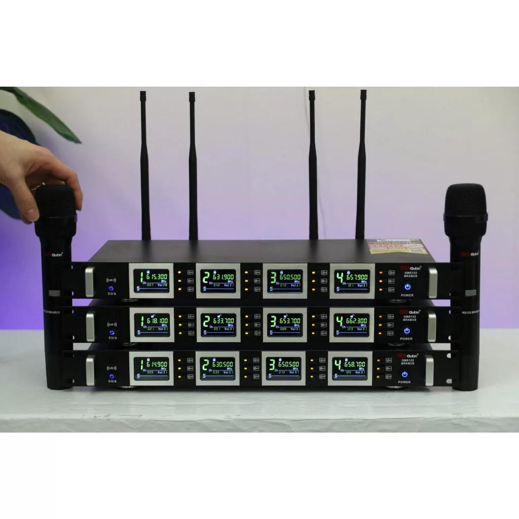 Micro không dây 4 micro GUTIN GMS122 💥HÀNG CAO CẤP💥 Micro Karaoke Đức Thiết Kế Hiện Đại, Chất Lượng