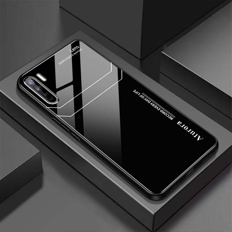 Ốp Lưng OPPO RENO 3, A91 Mặt Lưng Kính Cường Lực Sáng Bóng