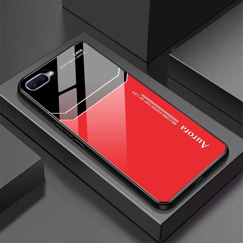 Ốp Lưng OPPO A3S, A5 Mặt Lưng Kính Cường Lực Sáng Bóng