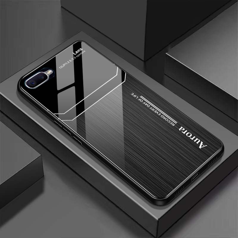 Ốp Lưng OPPO A3S, A5 Mặt Lưng Kính Cường Lực Sáng Bóng