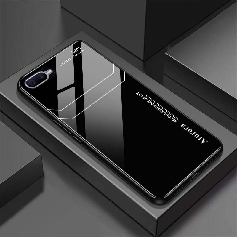 Ốp Lưng OPPO A3S, A5 Mặt Lưng Kính Cường Lực Sáng Bóng